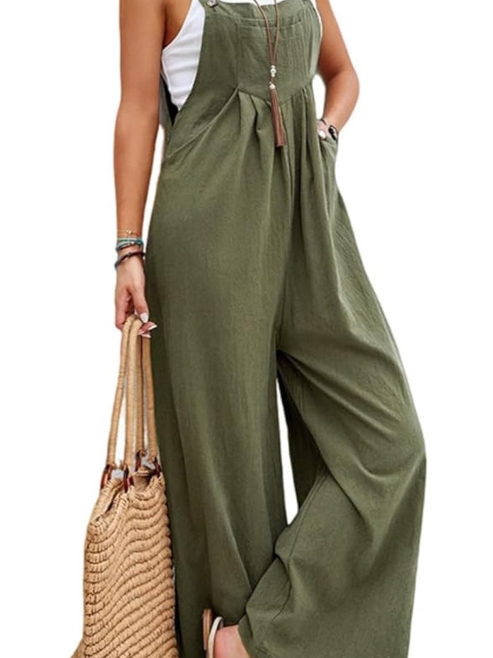 Women's Brown Wide-Leg Jumpsuit - Picture 2 of 5